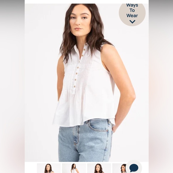 Kismet Tops - - White pintuck sleeveless cotton blouse . NWT xl